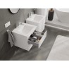 Mexen Orio Badezimmerschrank 50 cm mit Waschbecken Otis, 2 Schubladen, weißer Glanz - 91A10-05047-2-BFF00-W18M00