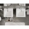 Mexen Orio Badezimmerschrank 50 cm mit Waschbecken Otis, 2 Schubladen, weißer Glanz - 91A10-05047-2-BFF00-W18M00