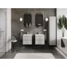 Mexen Orio Badezimmerschrank 50 cm mit Waschbecken Otis, 2 Schubladen, grau matt/weiß matt - 91A10-05047-2-BFF62-W18M01