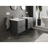 Mexen Orio Badezimmerschrank 50 cm mit Waschbecken Otis, 2 Schubladen, grafit matt/weiß matt - 91A10-05047-2-BFF66-W18M01
