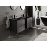 Mexen Orio Badezimmerunterschrank 50 cm mit Waschbecken Otis, 2 Schubladen, schwarz matt - 91A10-05047-2-BFF71-W18M71