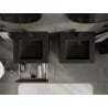 Mexen Orio Badezimmerunterschrank 50 cm mit Waschbecken Otis, 2 Schubladen, schwarz matt - 91A10-05047-2-BFF71-W18M71