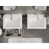 Mexen Orio Badezimmerschrank 60 cm mit Waschbecken Otis, 1 Schublade, weißer Glanz - 91A10-06023-1-BF00-W18M00