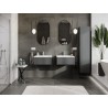 Mexen Orio Badezimmerschrank 60 cm mit Waschbecken Otis, 1 Schublade, Graphit matt/weiß matt - 91A10-06023-1-BF66-W18M01