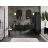 Mexen Orio Badezimmerschrank 60 cm mit Waschbecken Otis, 1 Schublade, schwarz glänzend/schwarz matt - 91A10-06023-1-BF70-W18M71