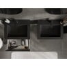 Mexen Orio Badezimmerschrank 60 cm mit Waschbecken Otis, 1 Schublade, schwarz glänzend/schwarz matt - 91A10-06023-1-BF70-W18M71