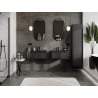Mexen Orio Badezimmerschrank 60 cm mit Waschbecken Otis, 1 Schublade, schwarz matt - 91A10-06023-1-BF71-W18M71