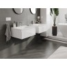 Mexen Orio Badezimmerschrank 60 cm mit Waschbecken Vela, 1 Schublade, weiß glänzend - 91A10-06023-1-BF00-W23M00