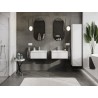 Mexen Orio Badezimmerschrank 60 cm mit Waschbecken Vela, 1 Schublade, weiß glänzend - 91A10-06023-1-BF00-W23M00