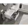 Mexen Orio Badezimmerschrank 60 cm mit Waschbecken Vela, 1 Schublade, weiß glänzend - 91A10-06023-1-BF00-W23M00