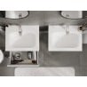 Mexen Orio Badezimmerschrank 60 cm mit Waschbecken Vela, 1 Schublade, weiß glänzend - 91A10-06023-1-BF00-W23M00