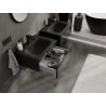 Mexen Orio Badezimmerschrank 60 cm mit Waschbecken Vela, 1 Schublade, schwarz glänzend/schwarz matt - 91A10-06023-1-BF70-W23M71