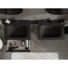 Mexen Orio Badezimmerschrank 60 cm mit Waschbecken Vela, 1 Schublade, schwarz glänzend/schwarz matt - 91A10-06023-1-BF70-W23M71