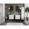 Mexen Orio Badezimmerschrank 60 cm mit Waschbecken Otis, 2 Schubladen, weiß hochglanz - 91A10-06047-2-BFF00-W18M00