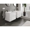 Mexen Orio Badezimmerschrank 60 cm mit Waschbecken Otis, 2 Schubladen, weiß hochglanz - 91A10-06047-2-BFF00-W18M00
