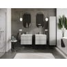 Mexen Orio Badezimmerschrank 60 cm mit Waschbecken Otis, 2 Schubladen, grau matt/weiß matt - 91A10-06047-2-BFF62-W18M01