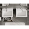 Mexen Orio Badezimmerschrank 60 cm mit Waschbecken Otis, 2 Schubladen, grau matt/weiß matt - 91A10-06047-2-BFF62-W18M01