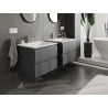 Mexen Orio Badezimmerschrank 60 cm mit Waschbecken Otis, 2 Schubladen, Graphit matt/weiß matt - 91A10-06047-2-BFF66-W18M01