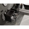 Mexen Orio Badezimmerschrank 60 cm mit Waschbecken Otis, 2 Schubladen, Schwarz glänzend/Schwarz matt