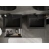 Mexen Orio Badezimmerschrank 60 cm mit Waschbecken Otis, 2 Schubladen, Schwarz glänzend/Schwarz matt