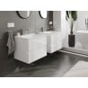 Mexen Orio Badezimmerschrank 60 cm mit Waschbecken Vela, 2 Schubladen, weiß glänzend - 91A10-06047-2-BFF00-W23M00