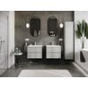 Mexen Orio Badezimmerschrank 60 cm mit Waschbecken Vela, 2 Schubladen, grau matt/weiß matt - 91A10-06047-2-BFF62-W23M01