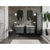 Mexen Orio Badezimmerschrank 60 cm mit Waschbecken Vela, 2 Schubladen, Graphit Matt/Weiß Matt - 91A10-06047-2-BFF66-W23M01