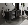 Mexen Orio Badezimmerschrank 60 cm mit Waschbecken Vela, 2 Schubladen, Schwarz Glanz/Schwarz Matt - 91A10-06047-2-BFF70-W23M71