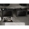 Mexen Orio Badezimmerschrank 60 cm mit Waschbecken Vela, 2 Schubladen, Schwarz Glanz/Schwarz Matt - 91A10-06047-2-BFF70-W23M71
