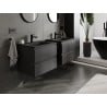 Mexen Orio Badezimmerschrank 60 cm mit Waschbecken Vela, 2 Schubladen, schwarz matt - 91A10-06047-2-BFF71-W23M71