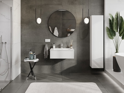 Mexen Orio Badezimmer-Schrank 70 cm mit Waschbecken Otis, 1 Schublade, Weiß Glanz - 91A10-07023-1-BF00-W18M00