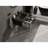 Mexen Orio Badschrank 70 cm mit Waschbecken Vela, 1 Schublade, schwarz glänzend/schwarz matt - 91A10-07023-1-BF70-W23M71