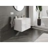 Mexen Orio Badezimmer-Unterschrank 70 cm mit Waschbecken Vela, 2 Schubladen, weiß glänzend - 91A10-07047-2-BFF00-W23M00