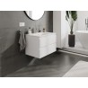 Mexen Orio Badezimmerunterschrank 70 cm mit Waschbecken Vela, 2 Schubladen, weiß matt - 91A10-07047-2-BFF01-W23M01