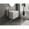 Mexen Orio Badezimmerschrank 70 cm mit Waschbecken Vela, 2 Schubladen, grau matt/weiß matt - 91A10-07047-2-BFF62-W23M01