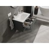Mexen Orio Badezimmerschrank 70 cm mit Waschbecken Vela, 2 Schubladen, matt graphit/matt weiß - 91A10-07047-2-BFF66-W23M01