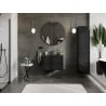 Mexen Orio Badezimmerschrank 70 cm mit Waschbecken Vela, 2 Schubladen, Schwarz Glanz/Schwarz Matt - 91A10-07047-2-BFF70-W23M71