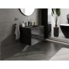 Mexen Orio Badezimmerschrank 70 cm mit Waschbecken Vela, 2 Schubladen, Schwarz Glanz/Schwarz Matt - 91A10-07047-2-BFF70-W23M71