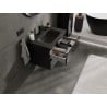 Mexen Orio Badezimmerschrank 70 cm mit Waschbecken Vela, 2 Schubladen, Schwarz Glanz/Schwarz Matt - 91A10-07047-2-BFF70-W23M71