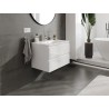 Mexen Orio Badezimmerunterschrank 70 cm mit Waschbecken Otis, 2 Schubladen, weiß glänzend - 91A10-07047-2-BFF00-W18M00