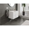 Mexen Orio Badezimmerschrank 70 cm mit Waschbecken Otis, 2 Schubladen, weiß matt - 91A10-07047-2-BFF01-W18M01