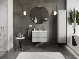 Mexen Orio Badezimmermöbel 70 cm mit Waschbecken Otis, 2 Schubladen, grau matt/weiß matt - 91A10-07047-2-BFF62-W18M01
