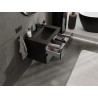 Mexen Orio Badezimmerschrank 70 cm mit Waschbecken Otis, 2 Schubladen, schwarzer Hochglanz/schwarzmatt