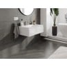 Mexen Orio Badezimmerschrank 80 cm mit Waschbecken Otis, 1 Schublade, weiß glänzend - 91A10-08023-1-BF00-W18M00