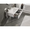 Mexen Orio Badezimmerschrank 80 cm mit Waschbecken Otis, 1 Schublade, weiß glänzend - 91A10-08023-1-BF00-W18M00