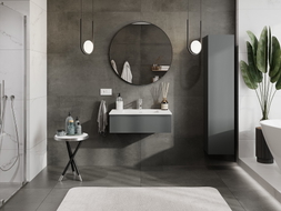 Mexen Orio Badezimmerunterschrank 80 cm mit Waschbecken Otis, 1 Schublade, graphit matt/weiß matt - 91A10-08023-1-BF66-W18M01