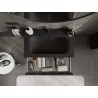Mexen Orio Badezimmerschrank 80 cm mit Waschbecken Vela, 1 Schublade, Schwarz glänzend/Schwarz matt - 91A10-08023-1-BF70-W23M71