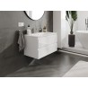 Mexen Orio Badezimmer-Schrank 80 cm mit Waschbecken Vela, 2 Schubladen, weiß glänzend - 91A10-08047-2-BFF00-W23M00