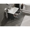 Mexen Orio Badezimmerschrank 80 cm mit Waschbecken Vela, 2 Schubladen, Graphit matt/weiß matt - 91A10-08047-2-BFF66-W23M01