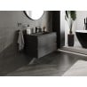 Mexen Orio Badezimmerschrank 80 cm mit Waschbecken Vela, 2 Schubladen, schwarz matt - 91A10-08047-2-BFF71-W23M71